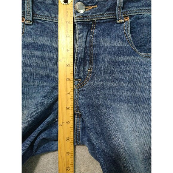 American Eagle Jeans Womens 6 Blue Denim Kick Boot Distressed Medium Wash - Picture 4 of 9